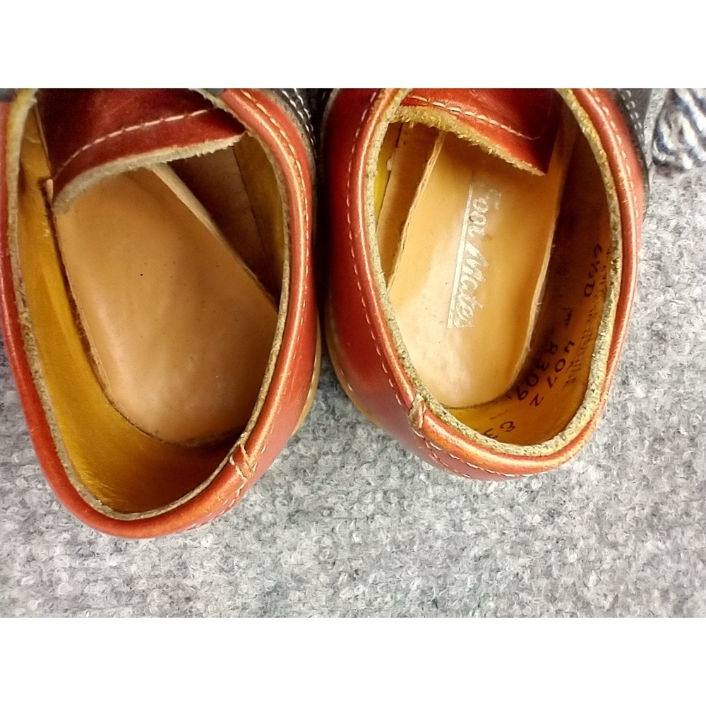 Footmates Vintage infant Red Black Leather Kiltie Oxford Shoes Made in USA 6.5 D - Picture 8 of 12